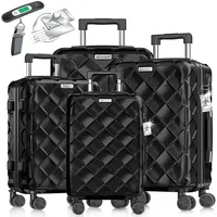 Kesser KESSER® Reisekoffer Set 4-teilig Kofferset ABS Hartschalenkoffer mit Zahlenschloss, Kofferwaage & Reisebrieftasche 360° Rollen Handgepäck & große Koffer für Business & Reise Trolley