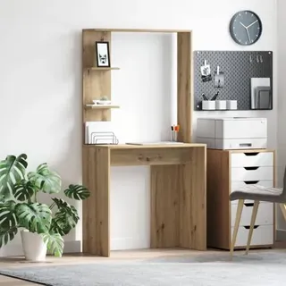 vidaXL Eichen-Schreibtisch Eiche Artisan Holzwerkstoff Standard Regal