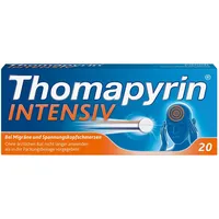 Thomapyrin INTENSIV Schmerztabletten bei Migräne & intensiveren Kopfschmerzen | 20 Stk |Hochdosierte 3-fach Kombination aus ASS, Paracetamol und Coffein | Wirkt 20 min schneller als Ibuprofen 400 mg