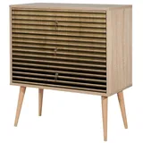 Dmora Kommode Dparigin, Mehrzweckkommode, Schlafzimmerkommode, Schrank mit Schubladen, 80x40h90 cm, Eiche