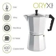 ORYX Cafetera 12 Tassen Silber