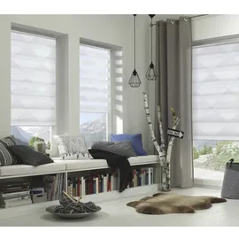 GARDINIA Rollo »EASYFIX«, weiß|grau, Polyester - weiss