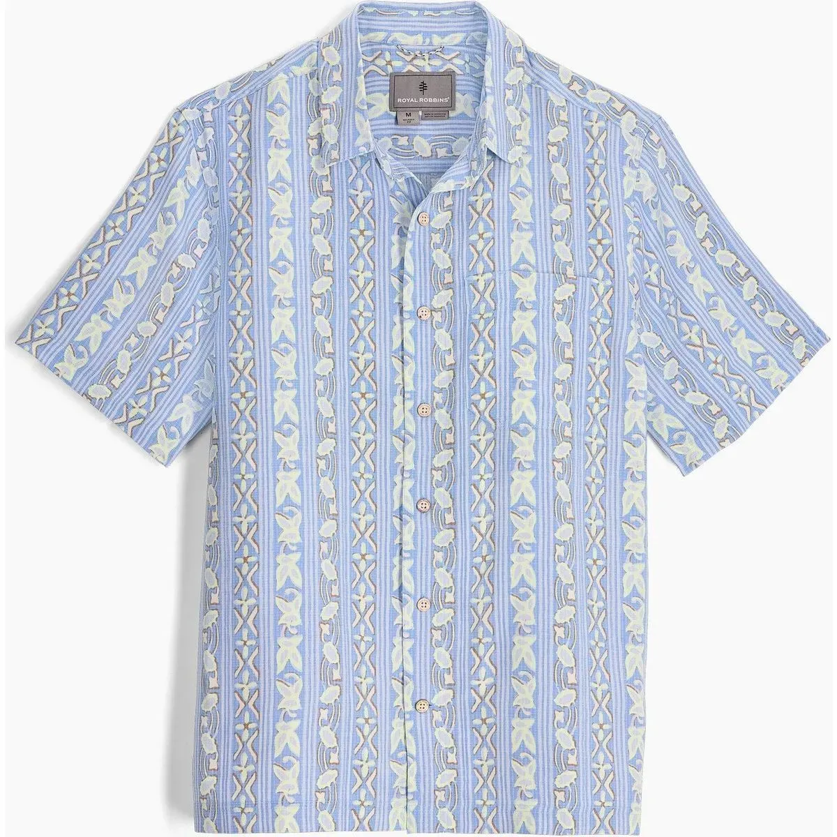 Royal Robbins M Camino Pucker Short Sleeve freshwater botanist pt (930) XL
