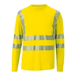 Warnschutz Longsleeve-Shirt "REFLECTIQ" UV-Schutz - L - warngelb