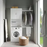 Vicco Martha Waschmaschinenschrank 64 x 190 cm Weiß Spanplatte