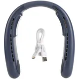Tragbarer Nackenventilator Mit Halbleiterkühlung, 3 Geschwindigkeitsstufen, Usb-ladeanschluss, Blaue Farbe, Leicht Und Praktisch