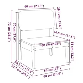 vidaXL Gartenstuhl 60 x 52,5 x 72 cm braun 2 St.