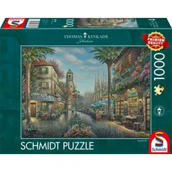Schmidt Spiele - Erwachsenenpuzzle - Thomas Kinkade Studios: Spanisches Straßencafé, 1.000 Teile Puzzle
