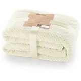 DecoKing Kuscheldecke 170x210 cm Creme Decke Microfaser Wohndecke Tagesdecke Fleece weich sanft kuschelig skandinavischer Stil Ecru Henry