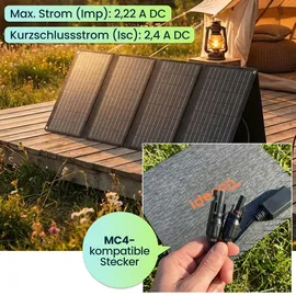 ideoon power Mobiles Powerstation Set 88,8 Wh mit 21W Solarpanel faltbar 100W USB-C PD 65W