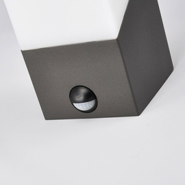 LUCANDE Außenwandleuchte Kiran Sensor, grau, Alu, 24,3 cm