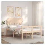 vidaXL Seniorenbett mit Kopfteil Massivholz