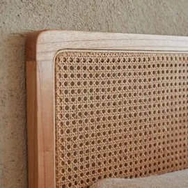 Tikamoon Kopfteil aus Rattan für Bett mit 160 cm Schlafzimmer Doppelbett Massivholz