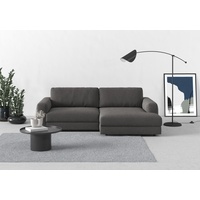 Ecksofa TRENDMANUFAKTUR "Bourbon" Sofas Gr. B/H/T: 250 cm x 84 cm x 176 cm, Struktur weich, mega-Recamiere rechts, XXL ohne Sitztiefenverstellung, grau (beluga) Ecksofas