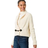 Zero Damen Strickjacke mit Knebelknopf Eggnog,40 - 40