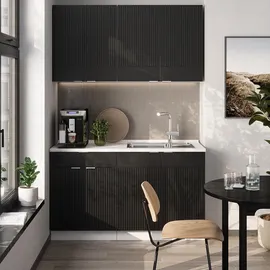 Vicco Küchenzeile Fame-Line 140 cm Schwarz/Weiß