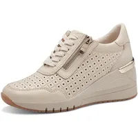 Marco Tozzi Damen Wedge Sneaker mit Lederanteil Bequem, Beige (Cream), 41 EU