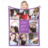 Personalisierte Decke Mit Foto,Fotodecke Mit Eigenem Foto,Worten Bild Collage Individuelle Decken, Geburtstags-Souvenir-Geschenke Personalisierte Decke für Vater, Mutter, Kinder, Hunde, Freunde