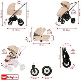 Babylux Kinderwagen Silber