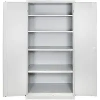 ADB Stahlschrank Stahl lichtgrau 92,0 x 50,0 x 195,0 cm 4 Fachböden abschließbar