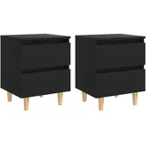 vidaXL Nachtschrank 2 Stk. 40 x 35 x 50 cm Schwarz