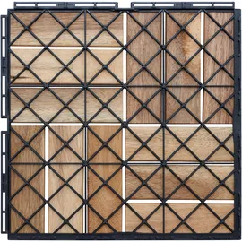 casa.pro Klickfliesen Alliste 10er Set 12 Lamellen 0,9 m2 beige/braun