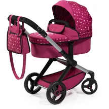 Bayer Design 17067AA Puppenwagen Xeo mit Tasche, höhenverstellbar, schwenkbare Vorderräder, umwandelbar, Bordeaux Fee
