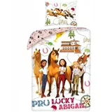 Halantex Baumwolle Bettwäsche 140X200 cm + 70x90 cm Spirit Horses Pferde Lucky