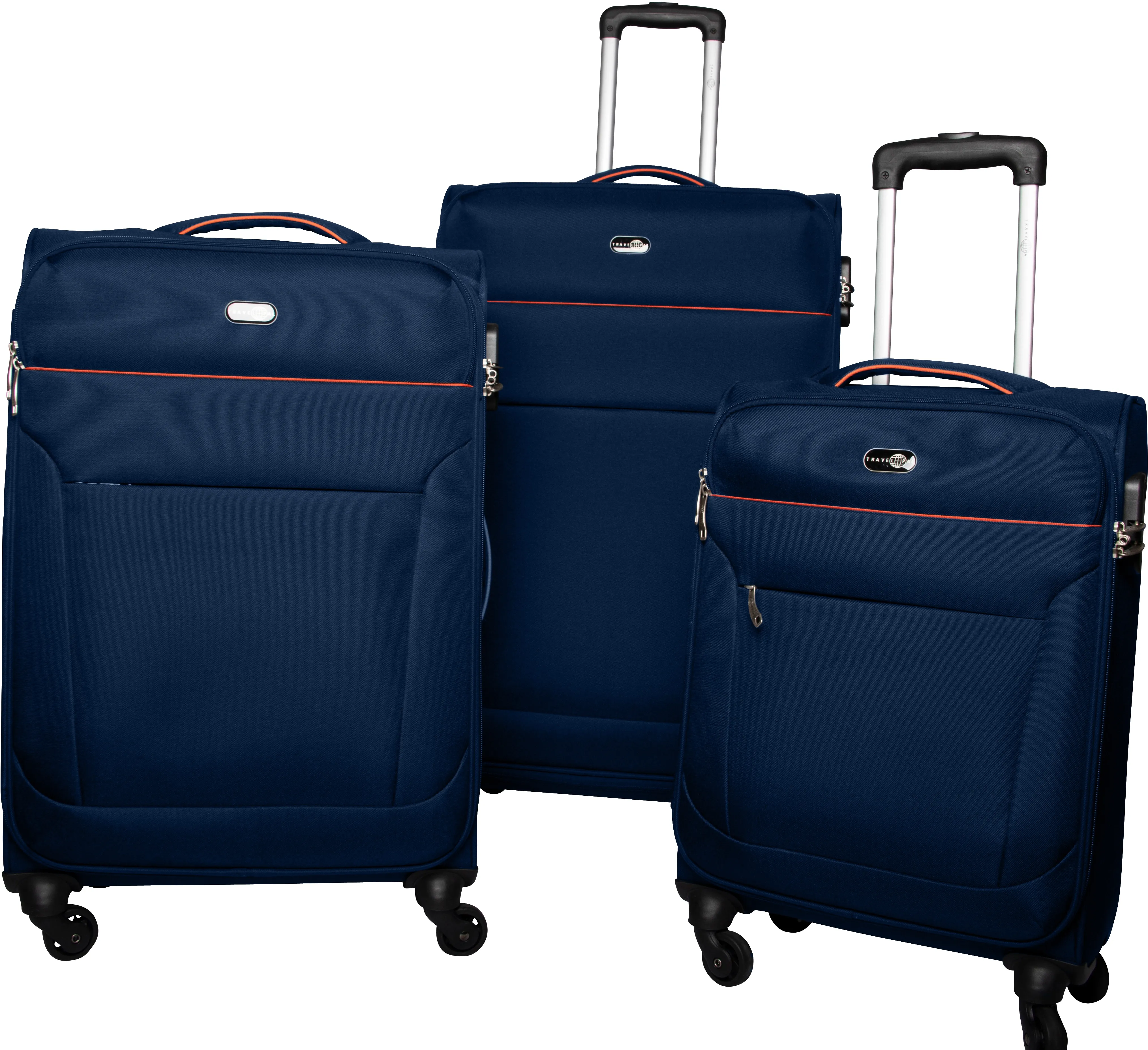 Travel Pal Trolleyset »Toronto«, (3 tlg.), Kofferset Reisegepäck Weichschalen-Trolley-Set mit Zahlenschloss Travel Pal blau