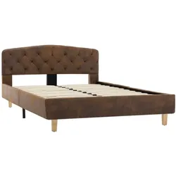 vidaXL Bettgestell Braun Wildleder-Optik 120x200 cm