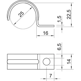 OBO Bettermann Befestigungsschelle einlappig 25 mm Stahl galvanisch verzinkt 100 Stück