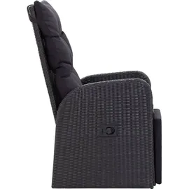 vidaXL Polyrattan Gartenstühle 57 x 69 x 106 cm schwarz 2 St. inkl. Auflage