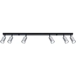 SOLLUX LIGHTING Deckenleuchte "Plafond WINX 6L schwarz/chrom", schwarz (schwarz, chrom), H: 18,5cm, Lampen, einstellbarer Lichtstrahl
