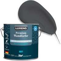 LUXENS - Premium Wandfarbe 2,5 l - Anthrazit - Matt - Wände, Decken & Täfelungen - Anti-Allergen - Ohne endokrine Disruptoren - 25m2