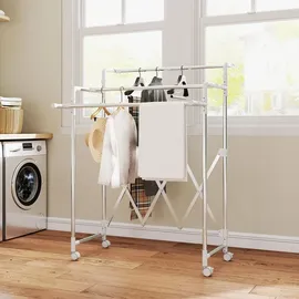 Homcom Wäscheständer 1,50 m Silber
