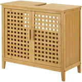 [en.casa] Waschbeckenunterschrank Ingmarsö Bambus 60x67x30cm