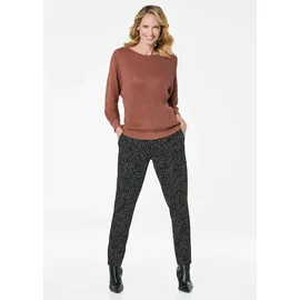 GOLDNER Rippenpullover mit Fledermausärmeln Cognac L