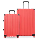 Hauptstadtkoffer Q-Damm - 2er Kofferset, Trolley-Set, TSA, Rollkoffer, Reisekoffer, (M & L), Koralle