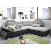 JAKARTA Ecksofa 260x103x219 cm Schwarz Silber, Ausführung:Links - Schwarz
