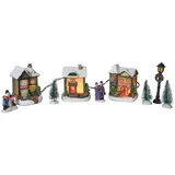 Spetebo Weihnachtsdorf 10-teilig mehrfarbig mit 3 LED beleuchtet