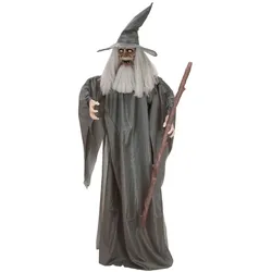 SATISFIRE Halloween Figur Zauberer, animiert 190cm - Bewegung, Licht, Geräusche