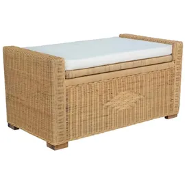 MiaMöbel Rattantruhe/Sitztruhe 'Isabela' honig 100% Baumwolle, Rattan