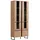 Homestyle4u Highboard 84,5 x 193 x 35 cm Eiche / Schwarz