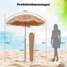 Costway Hawaii Ø 155 cm Braun