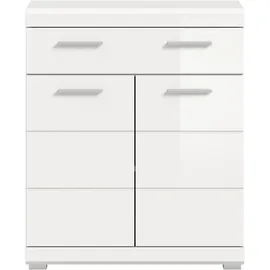 INOSIGN Unterschrank INOSIGN "SIENA, Breite 74cm, 2 Tür, 1 Schubkasten, 2 Fächer, MDF-Front", weiß (weiß nb, weiß hochglanz mdf tz), B:74cm H:88cm T:31cm, FSC-zertifizierter Holzwerkstoff, Schränke, Unterschrank, in verschiedenen Farben erhältlich, Badmöbel,