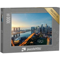 puzzleYOU Puzzle Puzzle 1000 Teile XXL „Real-Illustration: Kommunikation in Singapur“, 1000 Puzzleteile, puzzleYOU-Kollektionen Singapur, Aus aller Welt, Städte Weltweit