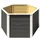 Weka Elementhochbeet 6-Eck 120 x 120 x 69 cm Grau