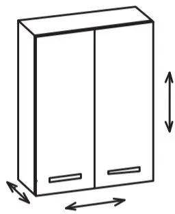 Artiqua 400 Variabler Wandschrank, Weiß Hochglanz Select, 400-OVT-1-60-7160-125 400-OVT-1-60-7160-125