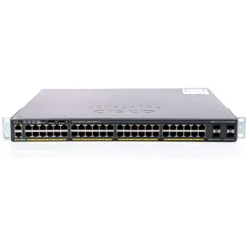 Cisco 2960X-48LPS-L: 48 Port LAN Base SW (48 Ports), Netzwerk Switch, Schwarz