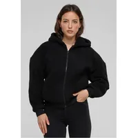 URBAN CLASSICS Ladies Oversized Sherpa Zip Hoody - Schwarz